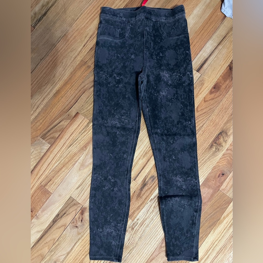 SPANX Black Acid Wash Skinny Jeans